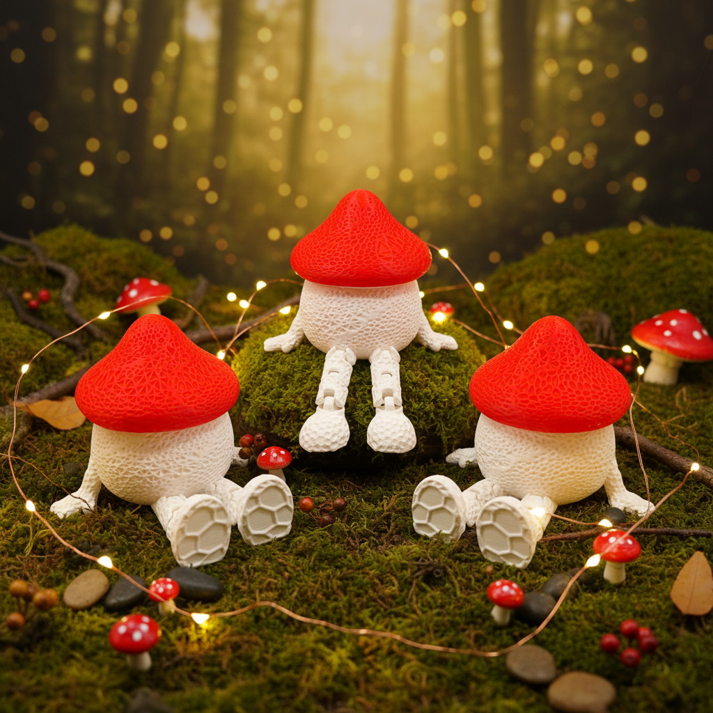 π Articulated Mushroom Storage Container or Light β Funky Desk & Shelf Decor