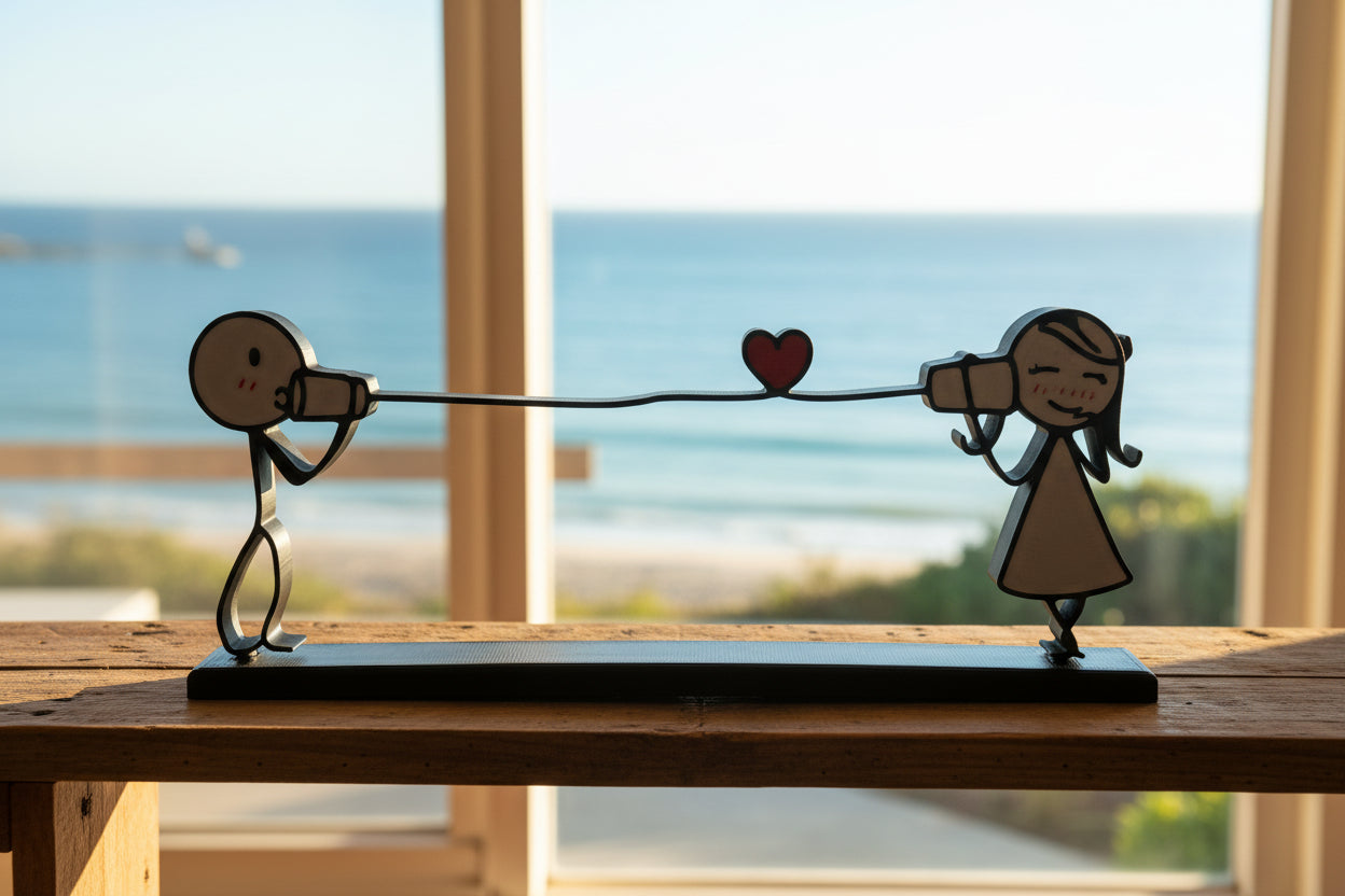 Couple with Heart String Statue