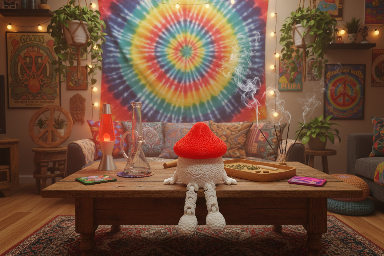 Load video: 🍄 Articulated Mushroom Storage Container or Light – Funky Desk &amp; Shelf Decor