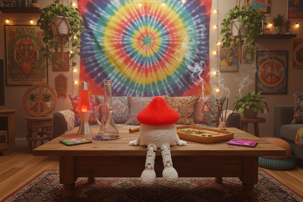 🍄 Articulated Mushroom Storage Container or Light – Funky Desk & Shelf Decor